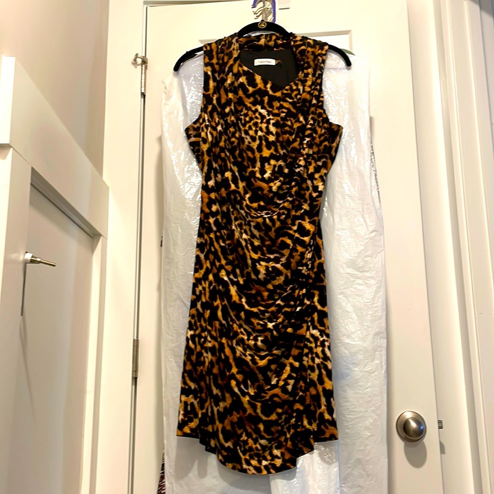 PRE 🖤 Sexy leopard print Calvin Klein Sleeveless Dress, Ladies Size 10.